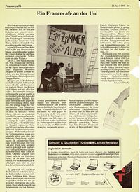 Bericht in der zs über die FrauenKafi Aktion vom 19.02.1991
