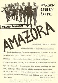Plakat der Amazora für die EGStR-Wahlen 1991